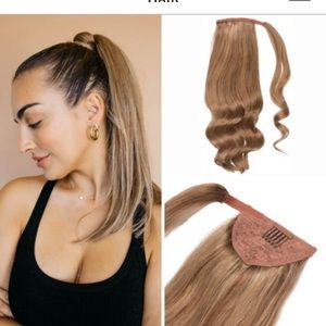 Cashmere hair 16 inch human hair ponytail extension rodeo drive blonde